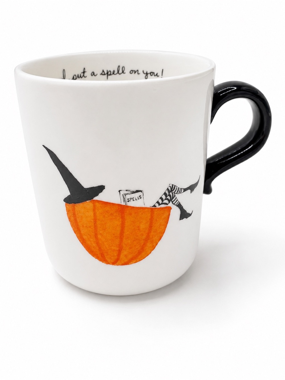 Magenta Halloween Witch Pumpkin Mug Coffee Cup